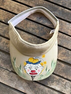 Faded Glory Women’s Golf Visor with hand-painted circus/golf theme